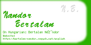nandor bertalan business card